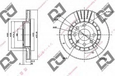 DJ PARTS bd1396 -  Тормозной диск